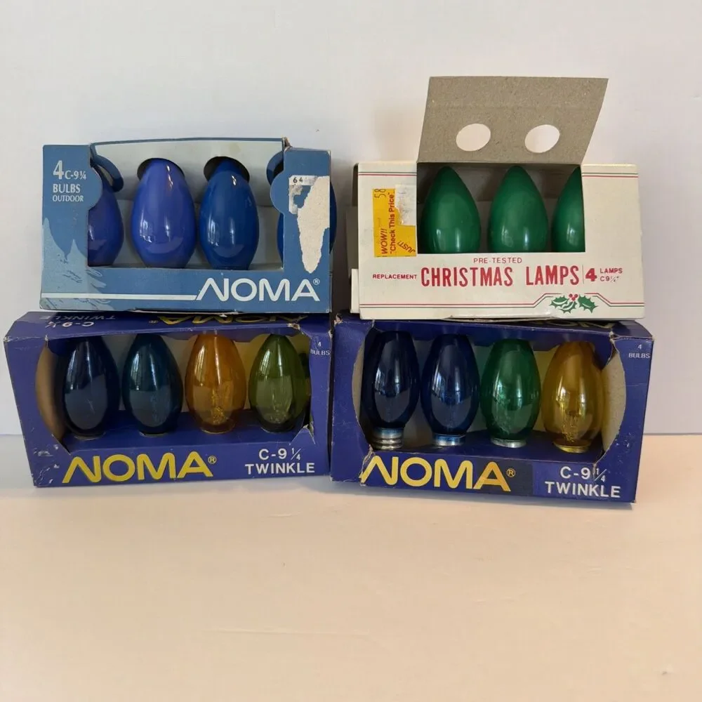 C-9 1/4 Christmas Replacement 16 Light Bulbs Multicolor Noma Twinkle Holiday